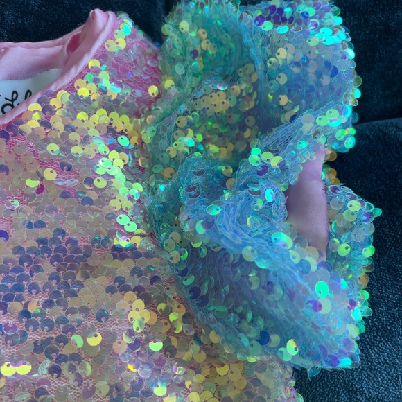 Lola and the Boys Sequin Ombre Pastel Dress Sz 4 Taylor swift party sparkle $68 - Picture 7 of 8